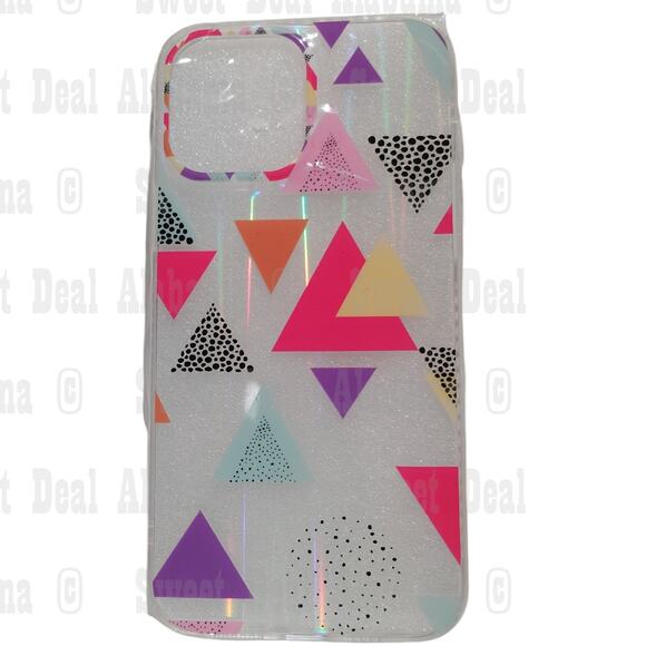 Cellphone Case For iPhone 12 Pro Max or 13 Pro Max (6.7"), Clear, Geometric - Picture 1 of 4